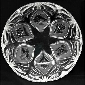 Studio Nova Crystal Ashtray Key Catcher Bowl Bird Daisy Floral Heavy Thick 7"